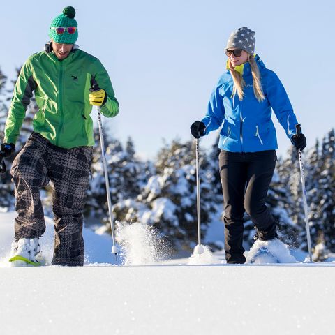 Winterhiking with view to the Dolomites